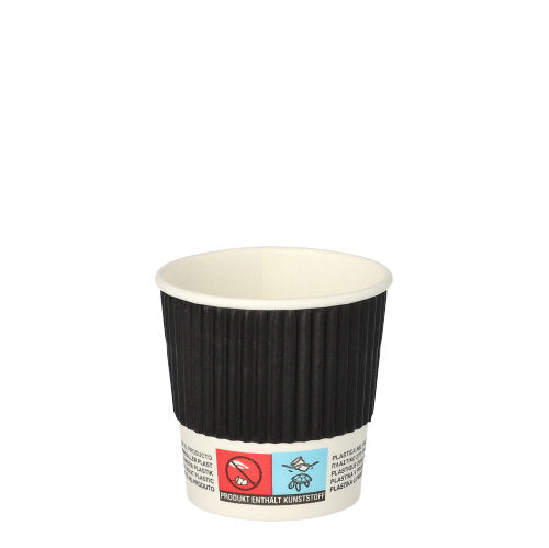 Pack 25 Black Ripple Wall Paper Cups