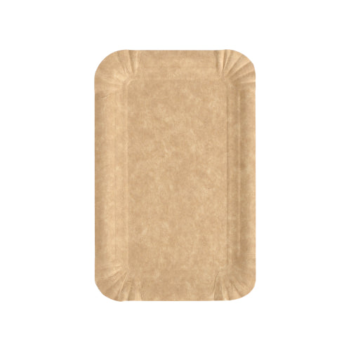 Pack 250 Kraft paper plates square 10x16cm