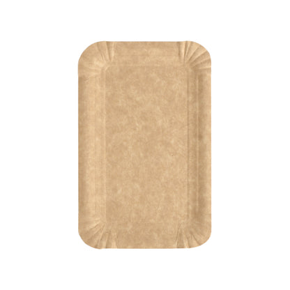 Pack 250 Kraft paper plates square 10x16cm
