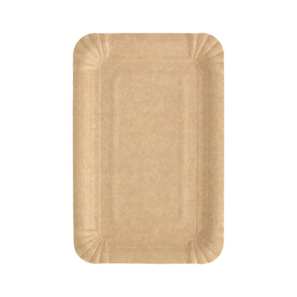 Pack 250 Kraft paper plates square 13x20cm