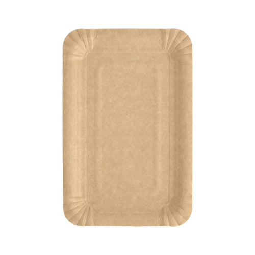 Pack 250 Kraft paper plates square 13x20cm