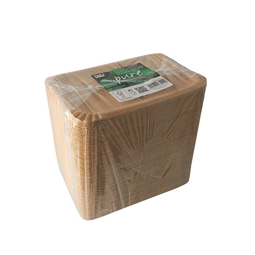 Pack 250 Kraft paper plates square 13x20cm