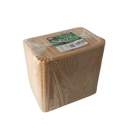 Pack 250 Kraft paper plates square 13x20cm