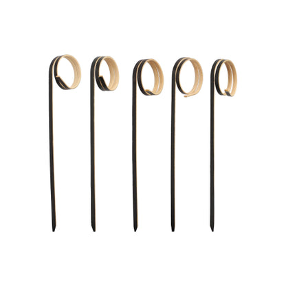 Pack 100 Fingerfood picks 11cm black 'Twister'
