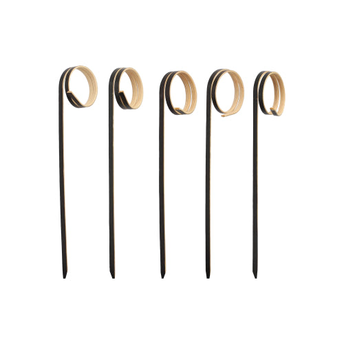 Pack 100 Fingerfood picks 11cm black 'Twister'