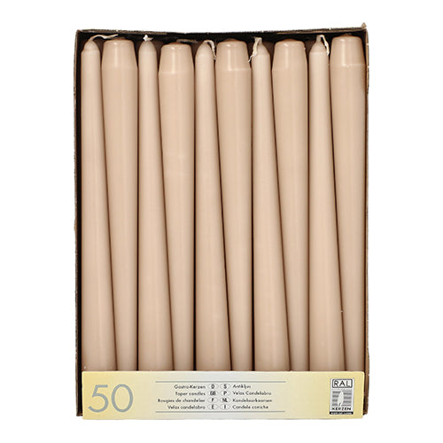 Pack 50 Taper candles Ø 2.2 cm · 25 cm (10 inch)