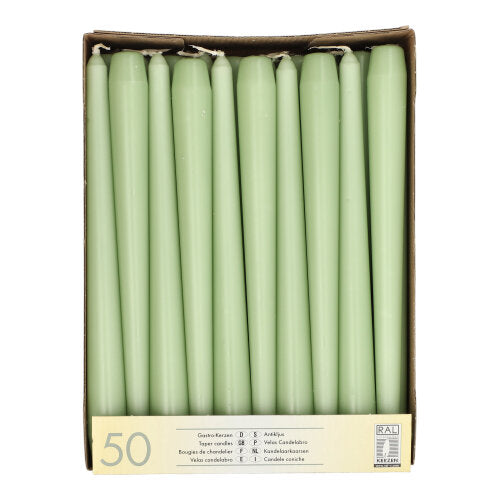 Pack 50 Taper candles Ø 2.2 cm · 25 cm (10 inch)