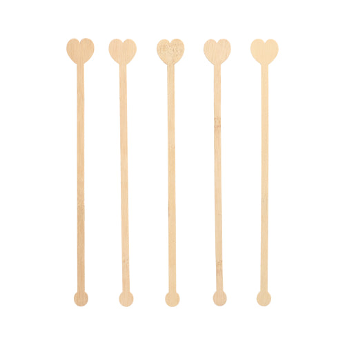 Pack 100 Heart Bamboo Cocktail Sticks 20cm