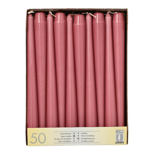 Pack 50 Taper candles Ø 2.2 cm · 25 cm (10 inch)