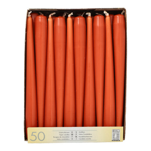 Pack 50 Taper candles Ø 2.2 cm · 25 cm (10 inch)