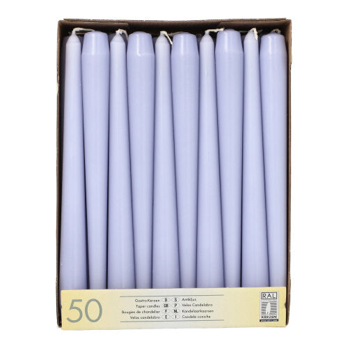 Pack 50 Taper candles Ø 2.2 cm · 25 cm (10 inch)