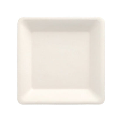 Pack 50 Sugarcane plates square 15.5x15.5cm