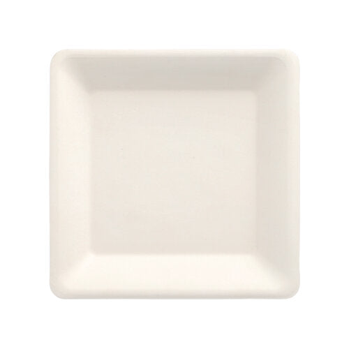 Pack 50 Sugarcane plates square 15.5x15.5cm