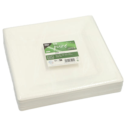 Pack 50 Sugarcane Plates 26 x 26cm