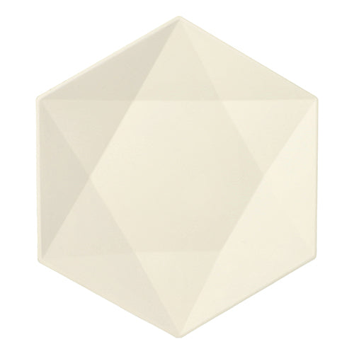 Pack 25 Sugarcane plates hexagonal 2.5 x 26 x 23cm 'Diamond'