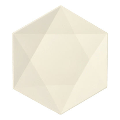 Pack 25 Sugarcane plates hexagonal 2.5 x 26 x 23cm 'Diamond'
