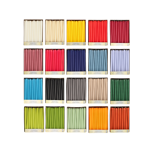 Pack 50 Taper candles Ø 2.2 cm · 25 cm (10 inch)